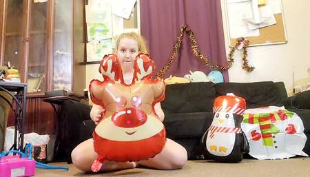 Christmas Mylar Balloons: Penquin, Reindeer and Snowman