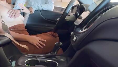 PARKING WORKER FUCKS ME ON THE STREET IN FRONT OF MY HUSBAND AND WE GET FOUND!