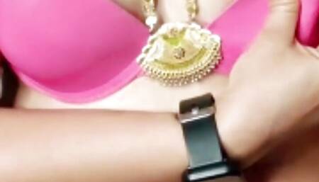 Girl in pink bra satisfying herself part 4