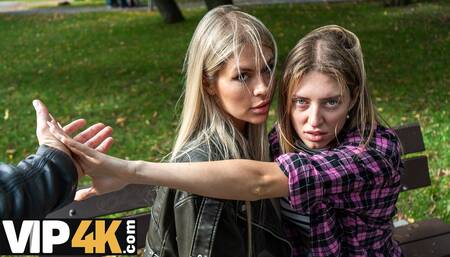 VIP4K. Hot and playful blonde Zlata Shine is cheating on her GF with a Big Boss