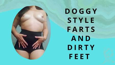 Naked fart doggy style and dirty feet