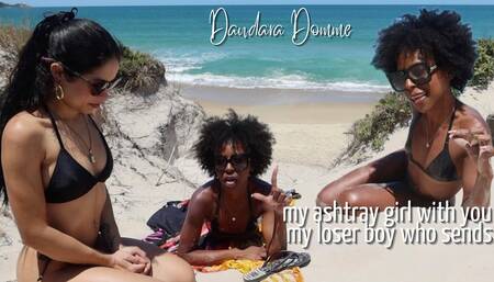 Dandara Domme: Enjoying a Wednesday at the beach while you work to send me and using my servant as a human ashtray so as not to pollute the beach (EN-4k)