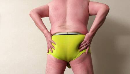 Chubby Dad Strips Down To Show His Hard Penis and Pre-cum