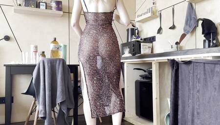 clear lady with sexy dress