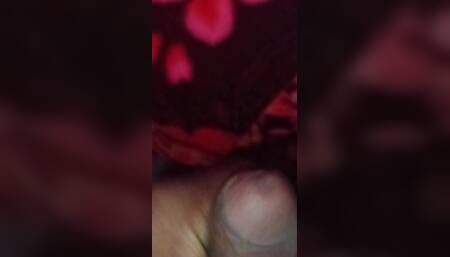 Country boy quilt with cock standing on a cold day o