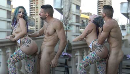 Hot White Booty Argentinian Gets Fucked in the Terrace