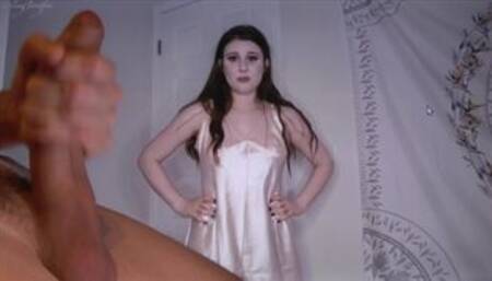 My sisters BFF catches me Jerking Off and wants me to Cum for her