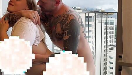 PUBLIC SEX BALCONY