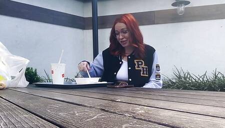 On my knees pleasing my horny man