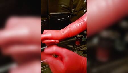 Today Is It Red  Red Latex Gloves