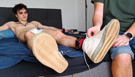 Barefoot student Filip foot worship