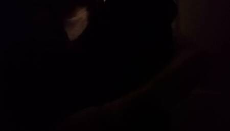 Big black hairy cunt masturbating at night in the darkness. Thickforest.