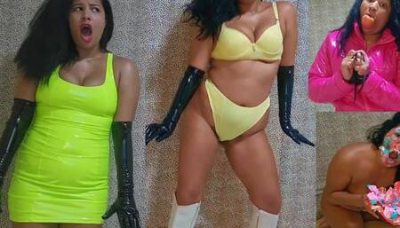 Mindfucked into dancing the penguin's game LATEX ENF MESSY