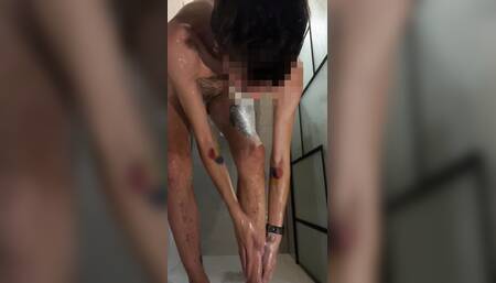 cumming in the shower after hard work day