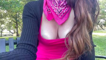 Italian Big Tits Milf Artemisia Love Outside in the Woods Flashing her Big Horny Boobs and hard nipples Slow Motion