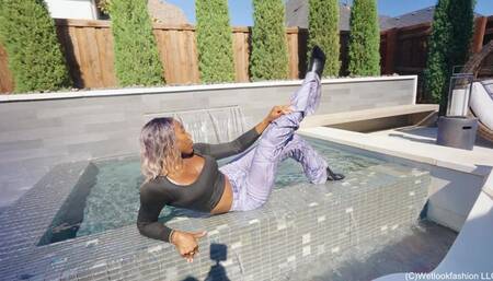 Naomi Gets Wet in Black and White