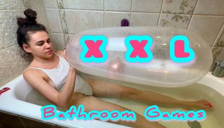 I'M LYING IN THE BATHROOM, BLOWING UP A CONDOM AND BALLOONS 4K ENG SUB