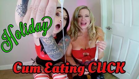 Holiday Cuckold Cum Eating Instructions cei with VegasBecky