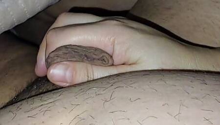 Step mom can't wait for her husband and sneak into step son room and handjob his dick