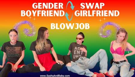 Gender Swap Blowjob Between Boyfriend and Girlfriend