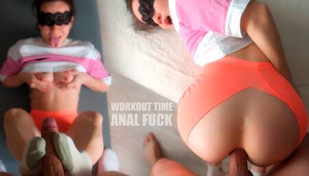 Morning workout made my roommate's cock hard and he fucked me in the ass