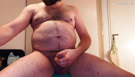 Hairy Bear Jerking off Big Dick