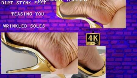 Provoking and denying with dry soles golden mules