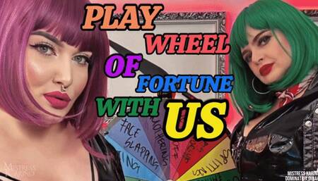 Play wheel of fortune with us POV | Mistress Karino, Dominatrix Dinah