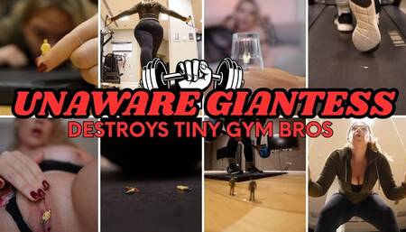 Unaware Giantess Destroys Tiny Gym Bros