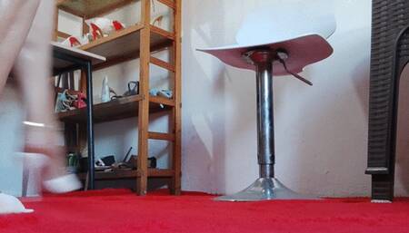 Angelin testing her heels to see which one best highlights her pronounced arches (1)