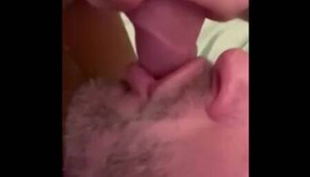 Cum in own mouth, self suck my own dick and balls at the same time