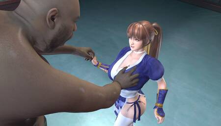 Kasumi get fucked hard by a big black cock and creampied on the arena.