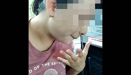 Impatient Mebu sucks cock on the train ride home