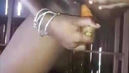 Anal Carrot and Squirt for African Beauty
