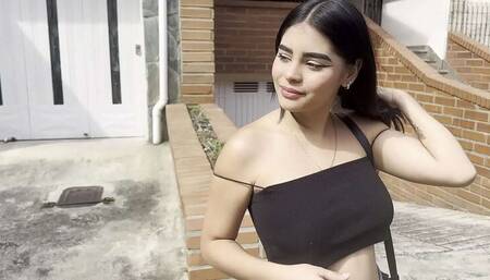 Big Tit Latina Teen Exposed on the Street