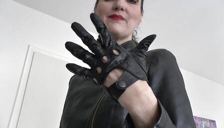 Sniffing Leather Gloves, Hand Over Mouth Lady Victoria Valente Instructions for Masturbating