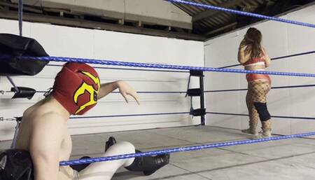 Giantess BBW squashes skinny male jobber