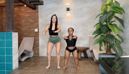 DWARF GIRL TRY TO CARRY ASIAN PRINCESS PART 1 By ANANZINHA AND YUMME CAM BY DANI FULL HD