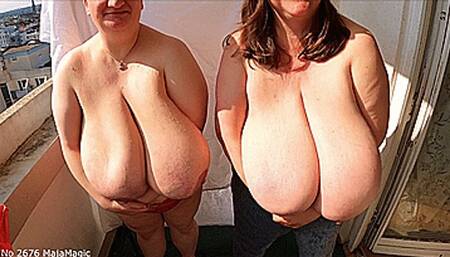 Maja meets Sunniva Part 133 - Maja and Sunniva bouncing their Big Tits for the Jealous Neighbours (Clip No 2676 - wmv version)