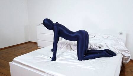 Deep Blue Zentai Girl