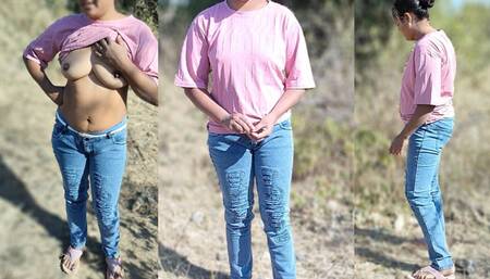 The poor girl was caught stealing wood in the forest and fucked hard