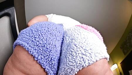 Fuzzy Booty Shorts POV - Ass Crush and GTS Butt Drops Humiliation