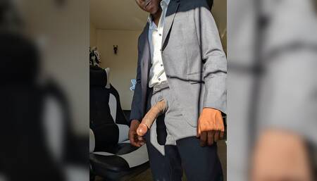 Verbal Daddy In Suit Strokes His Big Cock