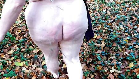 She have to strip naked in the woods - then getting hard pussy beating