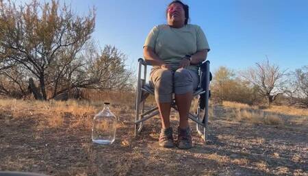 desperate pee on him in the desert