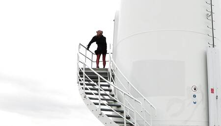 Exposed By The Wind - Cumshot on Black Velvet