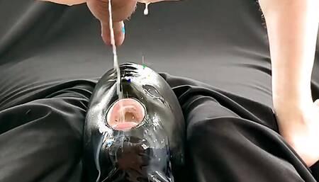 MILF Slave Receive Milk Enema From Her Master