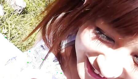 Petite Japanese Step-sister Seduce to Defloration Outdoor Fuck While Holiday Trip in Uncensored JAV Porn