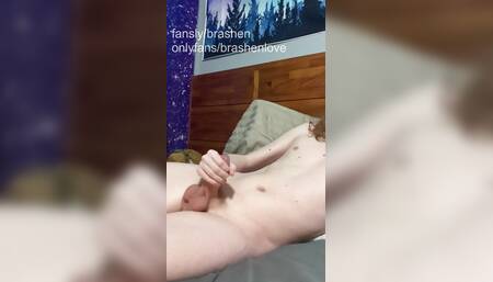 Redhead Teen Twink Cums All Over Him Self