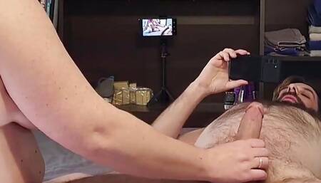 A Handjob and Help with Washing It off with Piss